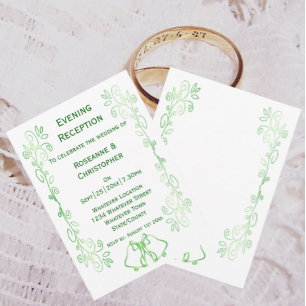 Emerald Green Mariage Réception Invitation Cloches