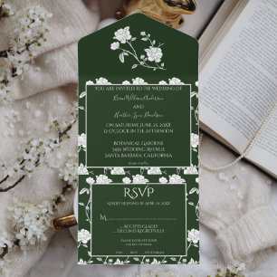Emerald Green Mariage Rose tout en une invitation