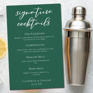 Emerald Green Mariage Signature Cocktails Bar Menu