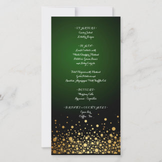 Emerald Green Menu mariage populaire