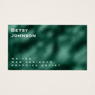 Emerald Green Metallic Foil Business Card