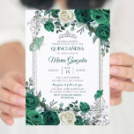 Emerald Green Mexican Charra Mis Quince Invitation<br><div class="desc">Emerald Green Mexican Charra Mis Quince Invitation
Mis Quince Anos,  15th Birthday, </div>