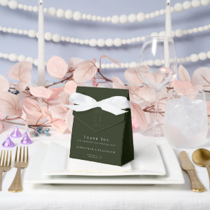 Emerald Green Minimalist Bold Type Wedding Favor Box