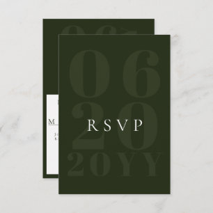 Emerald Green Minimalist Bold Type Wedding RSVP