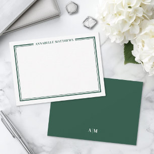 Emerald Green Minimalist Name Monogram Card