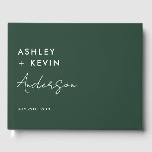 Emerald Green Minimalist Wedding Sign in Guest Book