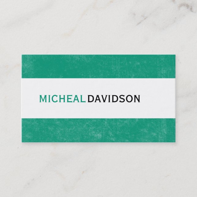 Emerald Green Modern Consultant Business Cards (Front)