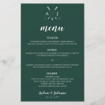 Emerald Green Modern Monogram Golf Wedding<br><div class="desc">Emerald green modern monogrammed golf wedding menu. For a cohesive look, *** See Matching Items: https://www.zazzle.com/collections/emerald_green_golf_wedding-119601555915594349*** PERSONALIZE THIS ITEM (1) For further customization, please click the "customize further" link and use our design tool to modify this template. You can change the background colour too! (2) Contact me if you’d like...</div>