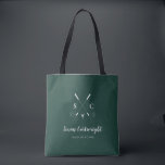 Emerald Green Modern Monogram Golf Wedding Tote Bag<br><div class="desc">Emerald green modern monogrammed golf wedding tote bag. For a cohesive look, *** See Matching Items: https://www.zazzle.com/collections/emerald_green_golf_wedding-119601555915594349*** PERSONALIZE THIS ITEM (1) For further customization, please click the "customize further" link and use our design tool to modify this template. You can change the background colour too! (2) Contact me if you’d...</div>