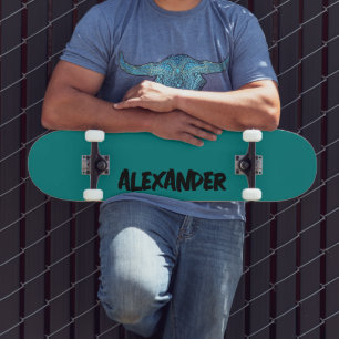 Emerald Green Modern Name   Classic Trendy  Skateboard