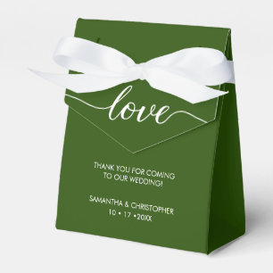 Emerald Green Modern Simple Love Wedding ScrIpt Favor Box
