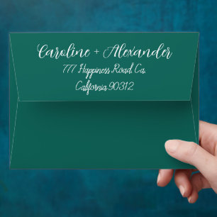 Emerald Green Modern Wedding Chic Return Address Envelope