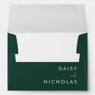 Emerald Green Moderne Mariage Enveloppe Fiançaille