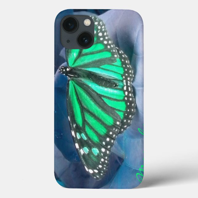 Emerald Green Monarch Butterfly iPad  Case (Back)