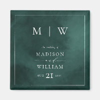 Emerald Green Monogram & Border Wedding