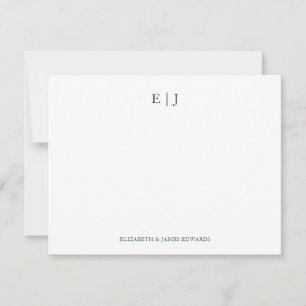 Emerald Green Monogram Initials Personalized Card
