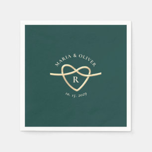 Emerald Green Monogrammed Wedding Napkin
