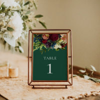 Emerald Green Moody Floral Burgundy Wedding