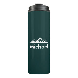 Emerald Green Mountain Personalized Custom Thermal Tumbler