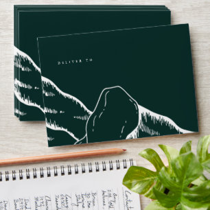 Emerald Green Mountains Pine Tree Outdoor Envelope