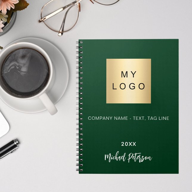 Emerald green name script business logo notebook (Creator Uploaded)