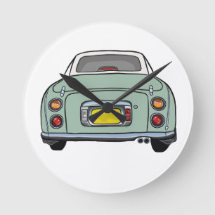 Emerald Green Nissan Figaro car wall clock