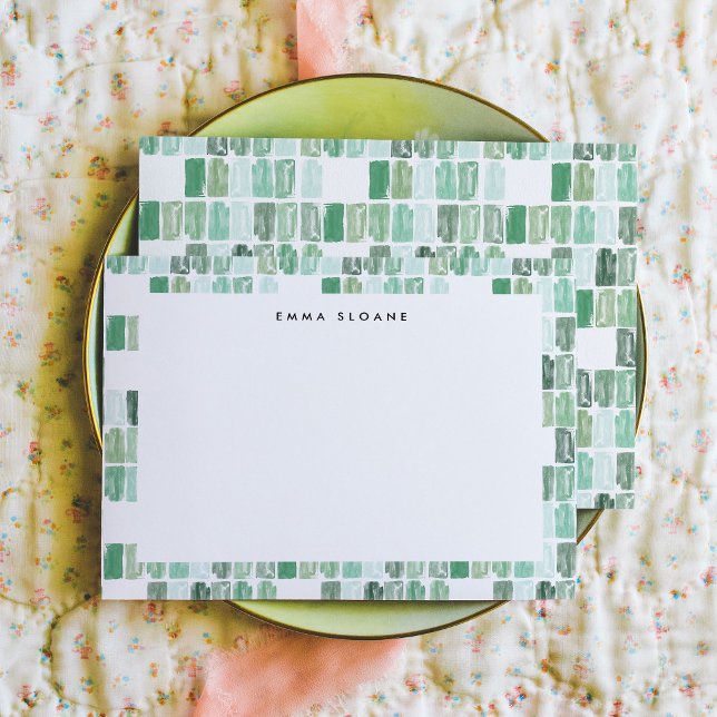 Emerald Green Painted Jewel Personalized Note Card (Emerald Green Painted Jewel Personalized Note Card)