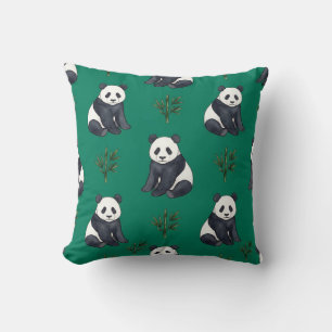 Emerald Green Panda Pillow