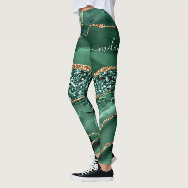 Emerald Green Parties scintillant Gold Leggings No (Gauche)