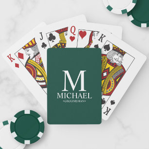 Emerald Green Personalized Groomsmen Playing Cards