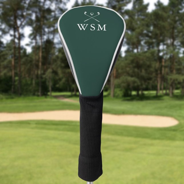 Emerald Green Personalized Monogram Golf Clubs Head Cover (Emerald Green Personalized Monogram Golf Clubs Golf Head Cover)