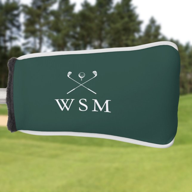 Emerald Green Personalized Monogram Golf Clubs Head Cover (Emerald Green Personalized Monogram Golf Clubs Golf Head Cover)
