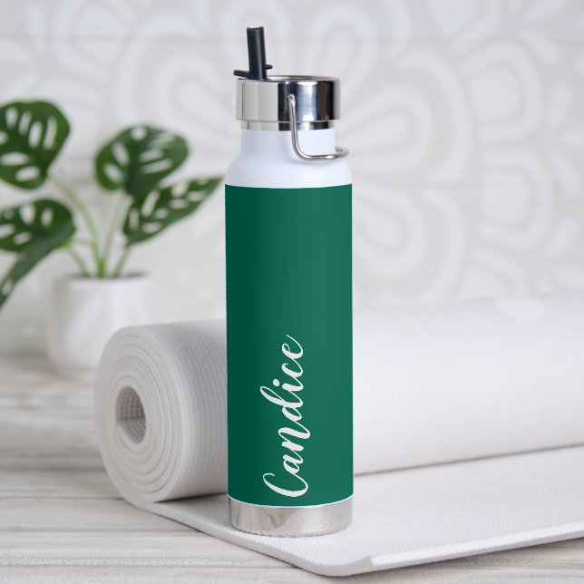 Emerald Green Personalized Wedding Bridesmaid Water Bottle (Yoga)