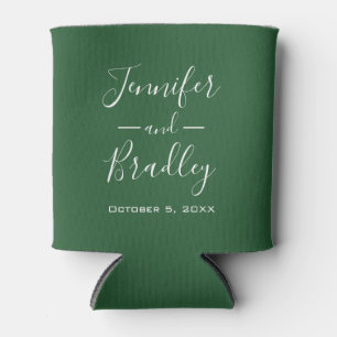 Emerald Green Personalized Wedding Can Cooler