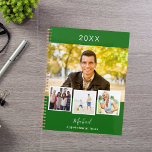 Emerald green photo collage appointments 2025 planner<br><div class="desc">Create your own unique photo collage. Use four,  4 of your favourite photo.   Personalize and a year,  name and text. An emerald green background,  white text.</div>
