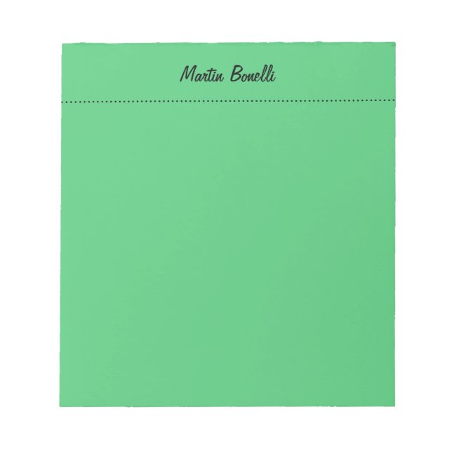 Emerald Green Plain Business Notepad (Front)