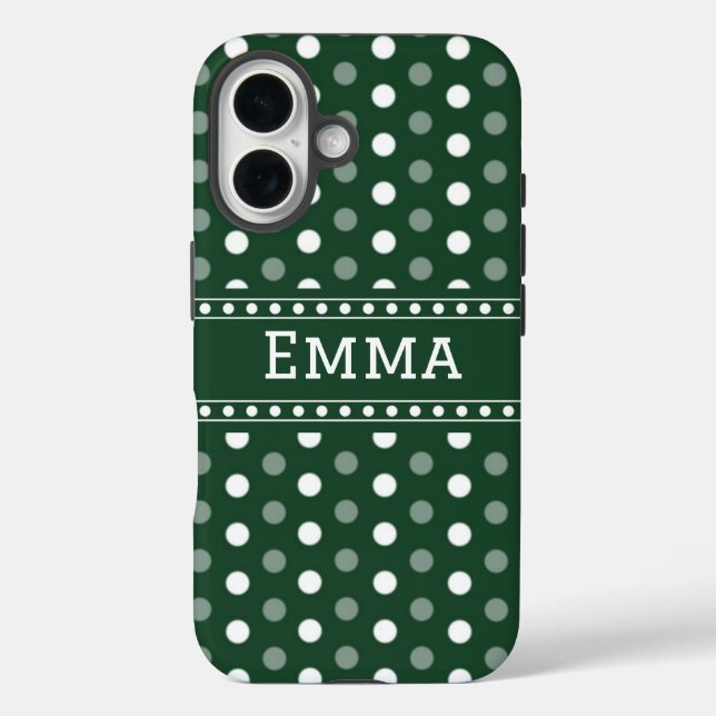 Emerald Green Polka Dot Case-Mate iPhone Case (Back)