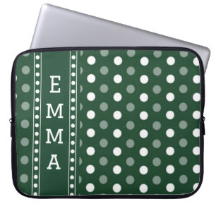 Emerald Green Polka Dot Laptop Sleeve