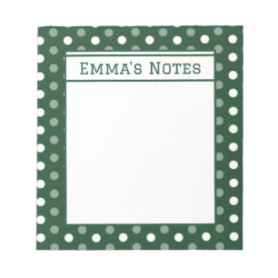 Emerald Green Polka Dot Notepad