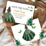 Emerald Green Princess Quinceañera Save the Date<br><div class="desc">Announce your special day with an enchanting Emerald Green Princess Quinceañera Save the Date invitation. Featuring a regal emerald green colour palette and elegant details, this invitation sets the tone for a royal celebration. Adorned with delicate accents fit for a princess, it perfectly captures the magic of your upcoming quinceañera....</div>