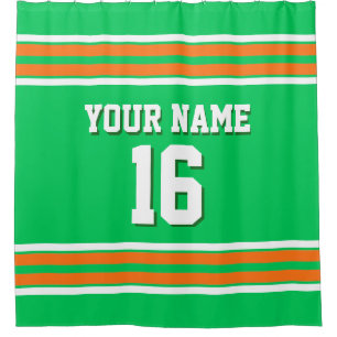 Emerald Green Pumpkin Orange Stripes Sports Jersey