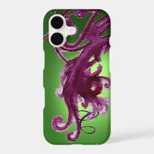 EMERALD GREEN PURPLE BERRIES AND SWIRLS MONOGRAM 