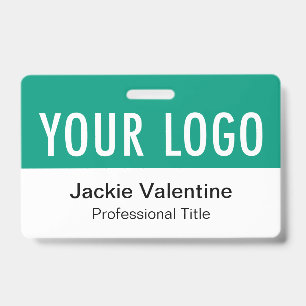 Emerald Green PVC Badge Horizontal Work Name Tag