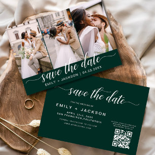 Emerald Green QR Code - Save the Date 3 Photo