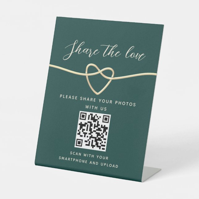 Emerald Green QR Code Wedding Sign (Front)