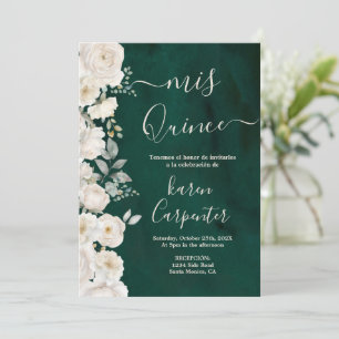 Emerald Green Quinceanera Invitation