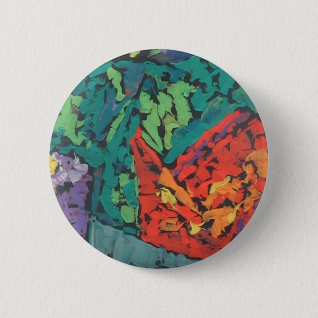 Emerald Green Rain Forest beautiful abstract 2 Inch Round Button (Front)
