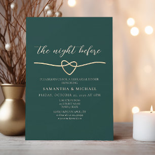 Emerald Green Rehearsal Dinner Invite