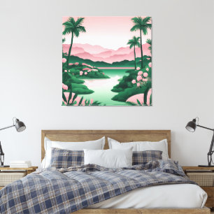 Emerald Green Retreat AI art Canvas Print