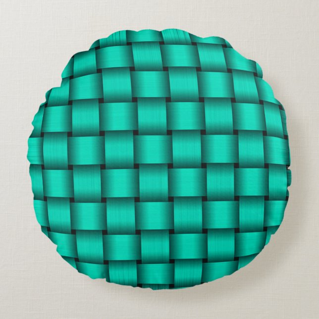 Emerald Green Ribbon Round Pillow (Front)